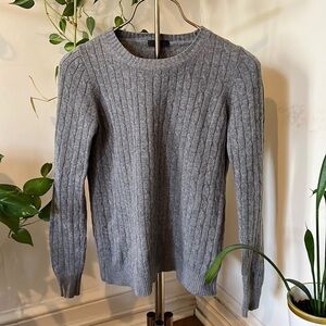J. Crew Gray Cable Knit Sweater
